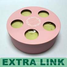 Caja de joya del papel de la exhibición de la caja redonda de los pendientes al por mayor de la alta calidad
